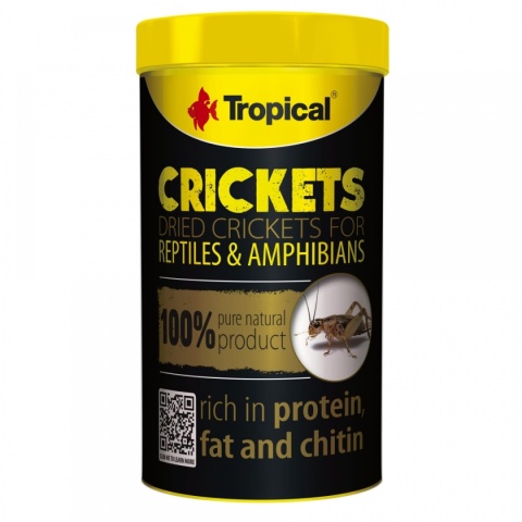 Tropical Crickets 250ml/25g – suszone świerszcze dla gadów i ryb