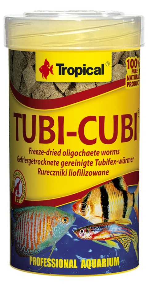 Tropical Tubi-Cubi 100ml/10g – liofilizowane rureczniki dla ryb, Tubifex
