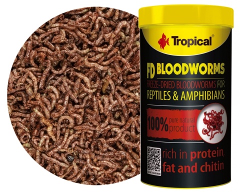 Tropical FD Blood Worms 250ml/17g – liofilizowana ochotka dla gadów i płazów
