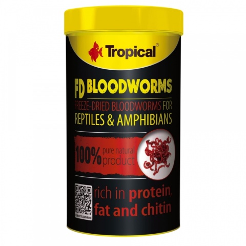 Tropical FD Blood Worms 250ml/17g – liofilizowana ochotka dla gadów i płazów