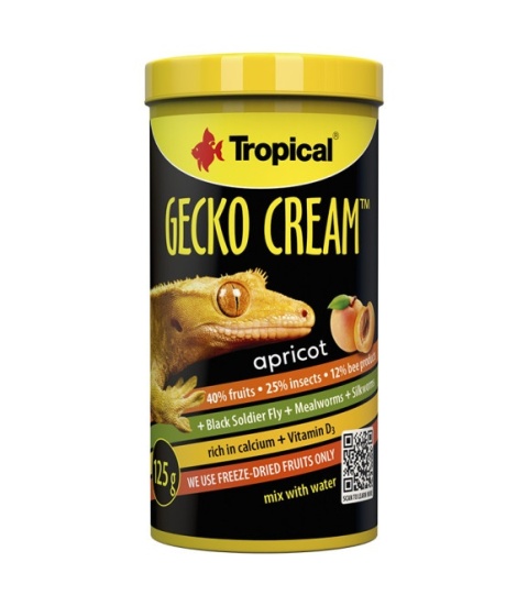 Tropical Gecko Cream Apricot 250ml/125g – mus dla gekonów owocożernych