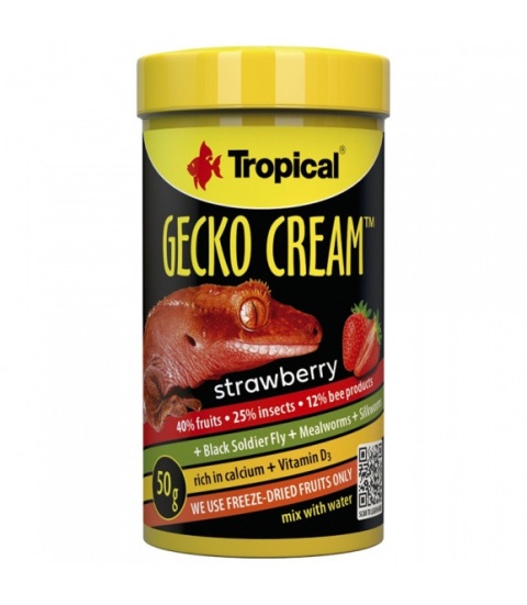 Tropical Gecko Cream Strawberry 100ml/50g – mus dla gekonów owocożernych