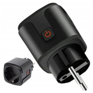 Inteligentne gniazdko WiFi TUYA 16A czarne – watomierz, timer, licznik