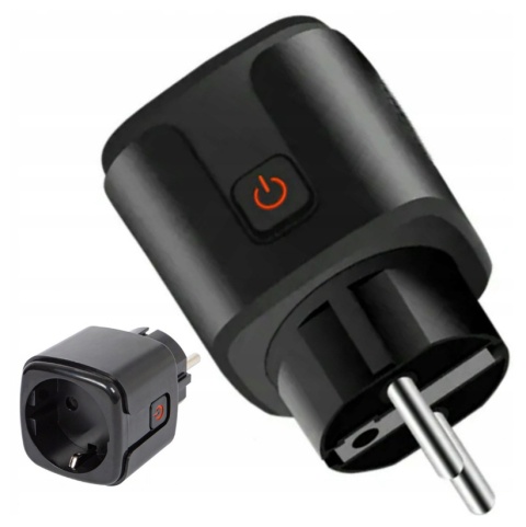 Inteligentne gniazdko WiFi TUYA 16A czarne – watomierz, timer, licznik