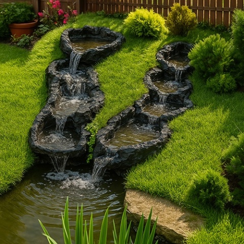 Happet Kaskada mała 65x40 cm – dekoracyjny wodospad do oczka wodnego