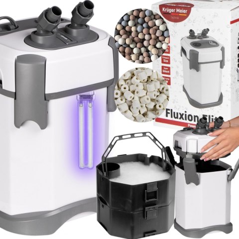 Kruger Meier Fluxion Elite 1000 UVC PRO - filtr zewnętrzny z lampą UV do akwarium 80 - 180 litrów