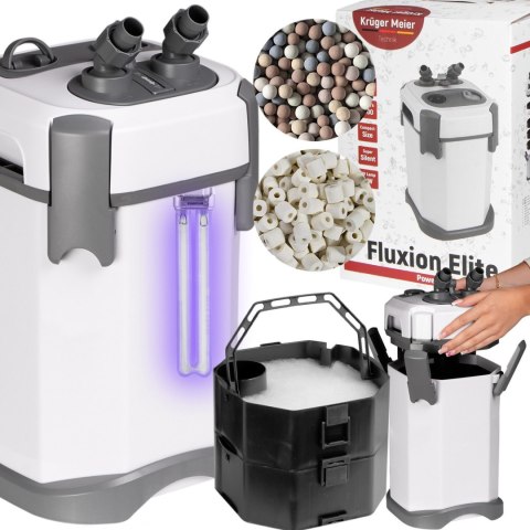 Kruger Meier Fluxion Elite 1800 UVC PRO - filtr zewnętrzny z lampą UV do akwarium 120 - 350 litrów