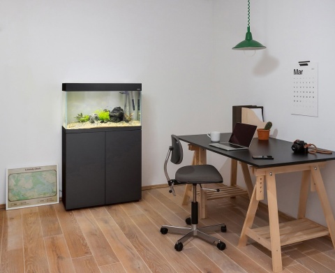 Aquael Opti Set 125 czarny 2.0 z szafką, akwarium 125 l szkło opti led