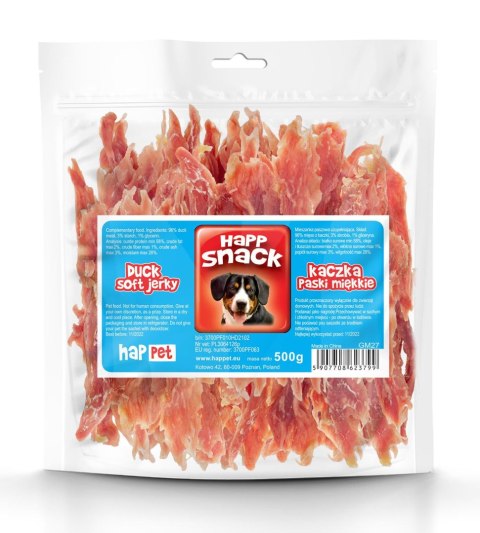 Happet miękkie paski z kaczki GM27 500 g – naturalny przysmak dla psa