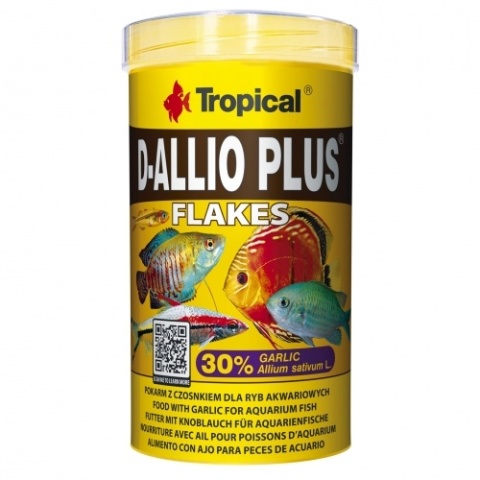 Tropical D-Allio Plus 500 ml 100 g – pokarm z czosnkiem, płatki dla ryb