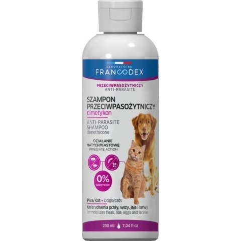 Francodex szampon dla psa i kota - przeciw pasożytom z dimetykonem 200 ml