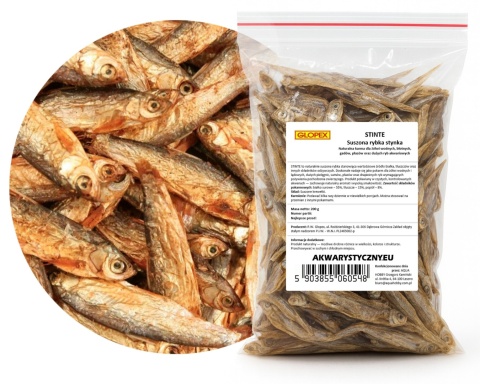 Glopex STINTE Suszona Rybka Stynka 5x200g – pokarm dla dużych ryb i żółwi