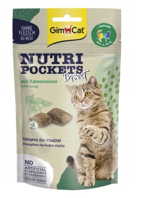 GimCat Nutri Pockets Catnip & Insect 60g - Przysmak dla kotów