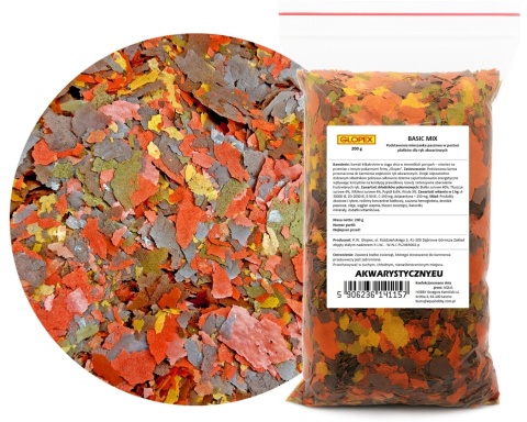 Glopex Basic, Eigelb i Vegetal Mix 3x200g - Zestaw 3x1L pokarmów dla ryb