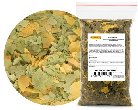Glopex Basic, Eigelb i Vegetal Mix 3x200g - Zestaw 3x1L pokarmów dla ryb