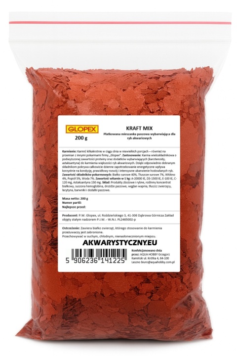 Glopex Kraft Mix 1kg/5l Wybarwiający pokarm płatkowany dla ryb akwariowych