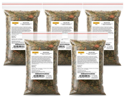 Glopex Malawi Mix 1kg/5L (5x200g) płatkowany pokarm dla pyszczaków