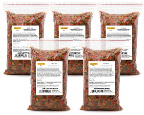 Glopex Super-Mix 1kg/5l – proteinowy pokarm premium z 30% spiruliną dla ryb