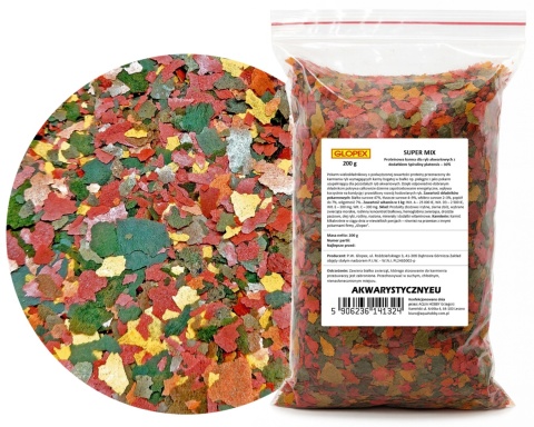 Glopex Super-Mix 1kg/5l – proteinowy pokarm premium z 30% spiruliną dla ryb