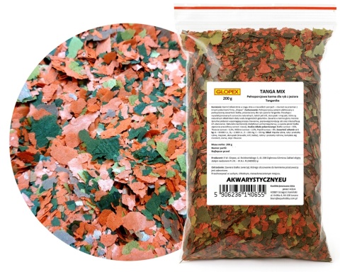 Glopex Tanga-Mix 1 kg (5×200 g) – pokarm płatkowany dla ryb z Tanganiki