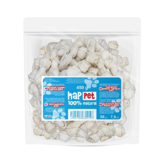Happet Kość wiązana PB08 biała 7,5 cm – naturalne gryzaki dla psa (50 szt.)