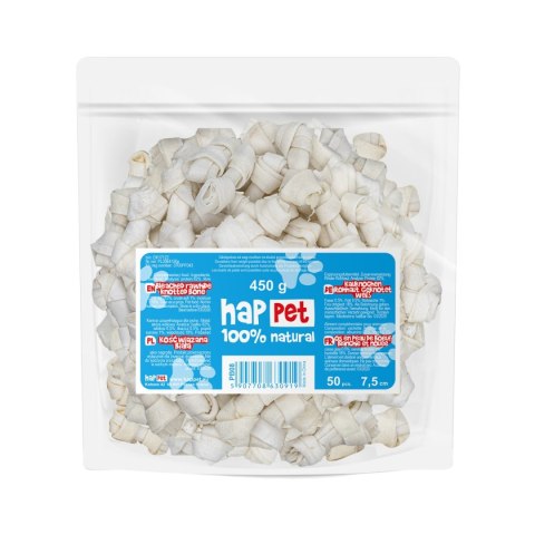 Happet Kość wiązana PB08 biała 7,5 cm – naturalne gryzaki dla psa (50 szt.)
