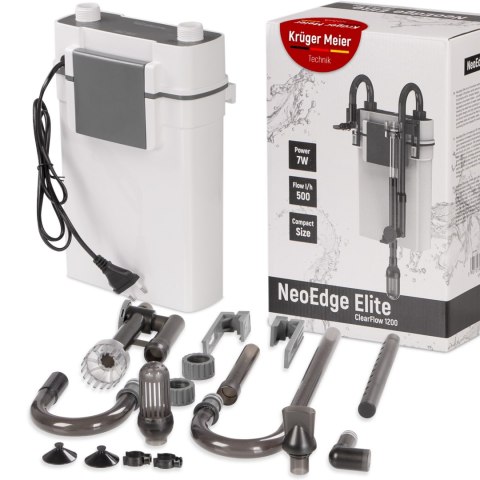 Kruger Meier NeoEdge Elite 1200 – filtr zewnętrzny na krawędź szkła do akwarium 120 l
