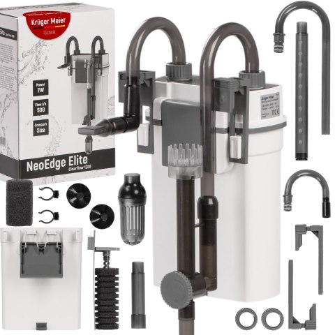 Kruger Meier NeoEdge Elite 1200 – filtr zewnętrzny na krawędź szkła do akwarium 120 l
