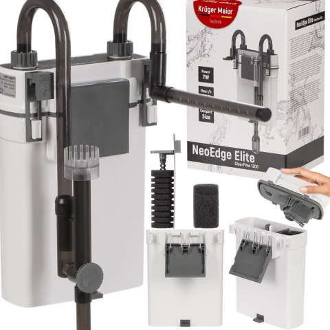 Kruger Meier NeoEdge Elite 1200 – filtr zewnętrzny na krawędź szkła do akwarium 120 l