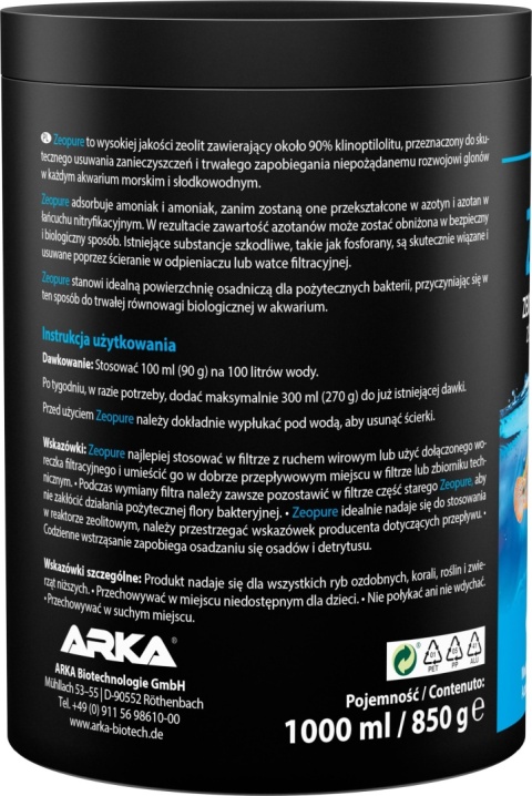 Arka (Microbe-Lift) Zeopure 1000 ml (850 g) – wkład zeolitowy klasy premium