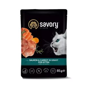 Savory Salmon & Carrot in Gravy for Kitten 85g - przysmak dla kotów