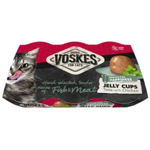 Voskes Jelly Cups Tuna & Chicken - galaretka z tuńczykiem i kurczakiem przysmak dla kota 6x25g