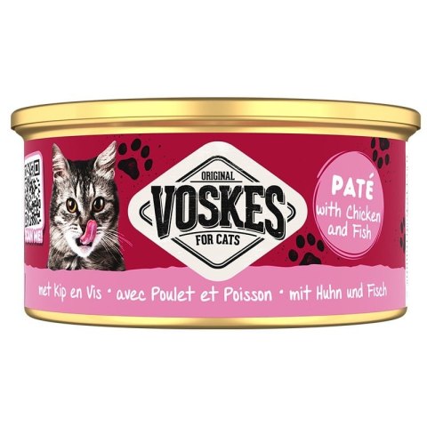 Voskes Paté Wetfood With Chicken & Fish - pasztet z kurczakiem i rybą karma dla kota 85g