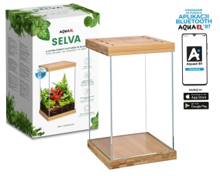 Aquael Selva Mini Terrarium – szklane terrarium z LED WRGB i bambusem