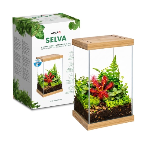 Aquael Selva Mini Terrarium – szklane terrarium z LED WRGB i bambusem