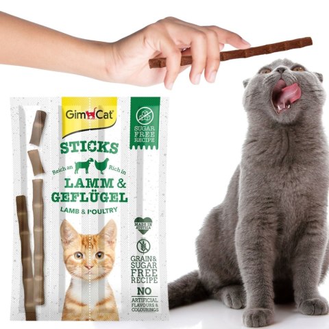 GimCat Sticks 95% Meat - kiełbaski jagnięcina i drób 4 sztuki