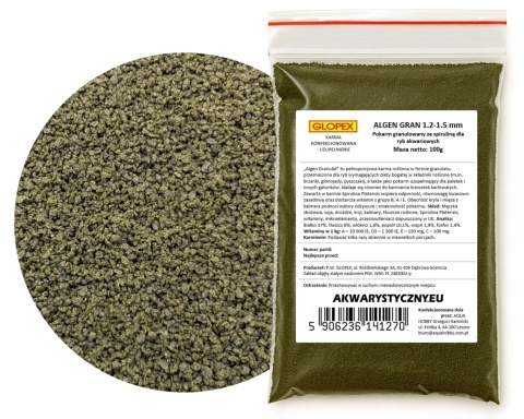 Glopex Algen Gran 1.2–1.5 mm, 100 g – pokarm granulowany ze spiruliną