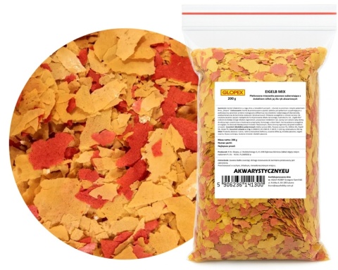 Glopex Eigelb-Mix 1kg/5l (5x200g) – wzrostowy pokarm płatkowany dla ryb