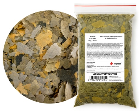 Tropical Bio-Vit 200g/1050ml roślinny pokarm płatkowany dla ryb akwariowych