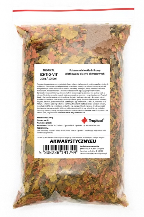 Tropical Ichtio-Vit 200g/1050ml uniwersalny pokarm płatkowany dla ryb