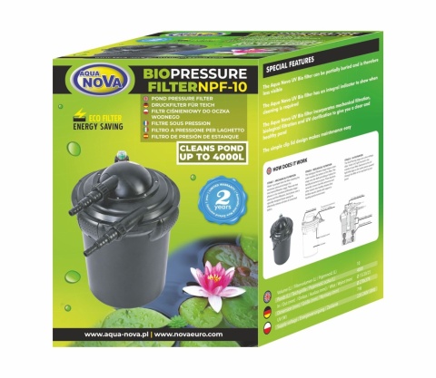 AQUA NOVA NPF-10 filtr ciśnieniowy z lampą UV-C 7W do oczka wodnego 4000l