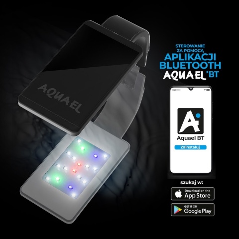 Aquael Leddy Smart BT czarny – lampka LED do akwarium 10–50 l z Bluetooth