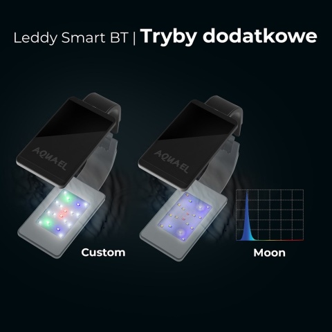 Aquael Leddy Smart BT czarny – lampka LED do akwarium 10–50 l z Bluetooth