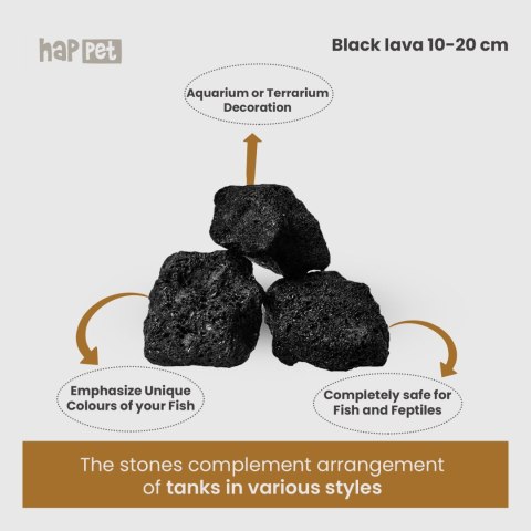 Lawa czarna do akwarium Happet