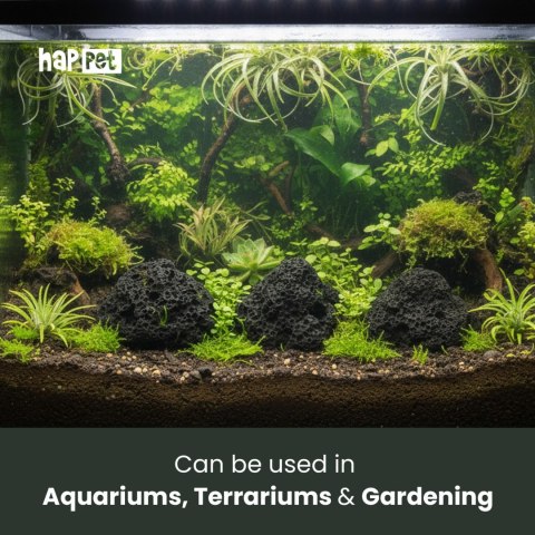 Lawa czarna do akwarium Happet