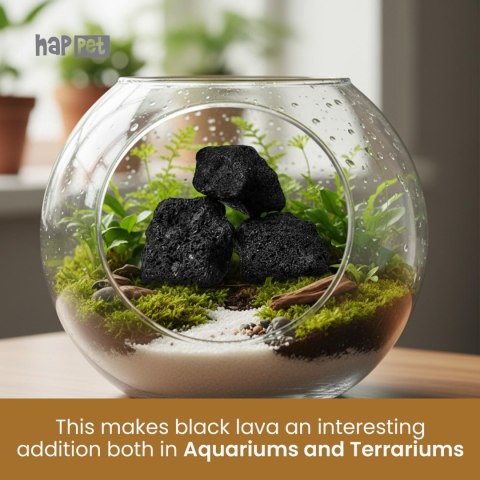 Lawa czarna do akwarium Happet