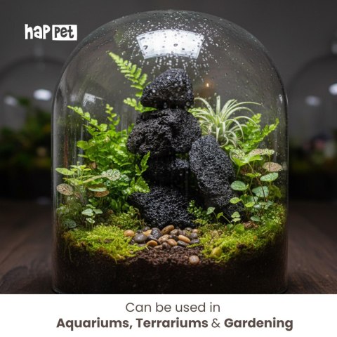 Lawa czarna do akwarium puzzle 0.5 kg Happet