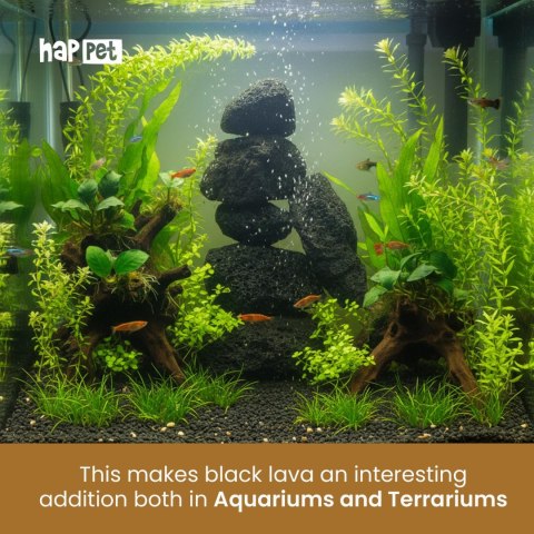 Lawa czarna do akwarium puzzle 0.5 kg Happet