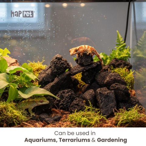 Lawa czarna do akwarium puzzle 3 kg Happet