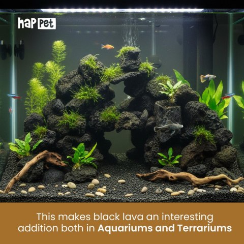 Lawa czarna do akwarium puzzle 3 kg Happet